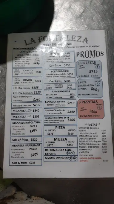 La Fortaleza Pizzeria:  Menu 2 - Restaurante