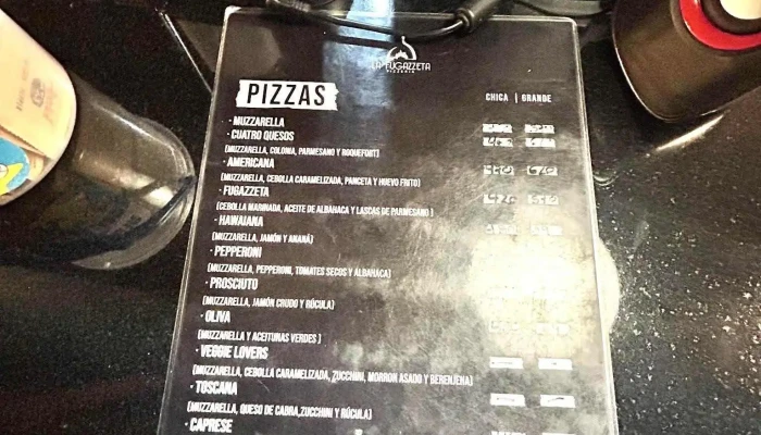 La Fugazzeta:  Menu - Pizzería