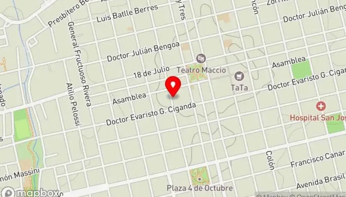 mapa de La Garelli Restaurante, Cafetería en San José de Mayo