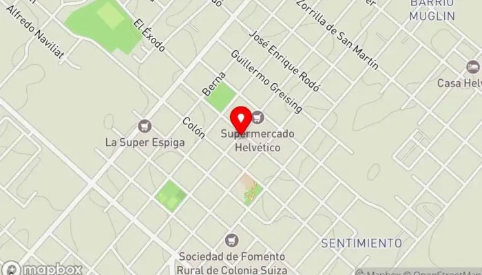 mapa de La Gondola Restaurante en Nueva Helvecia
