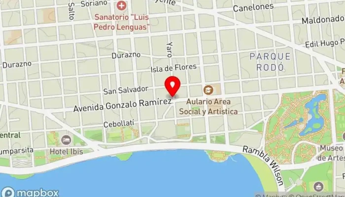 mapa de La Isla Restaurante de comida rápida, Pizzería en Montevideo