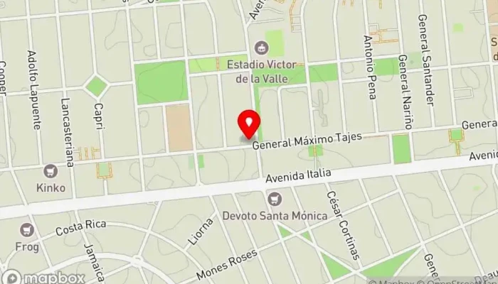 mapa de La Kampana Pizzería en Montevideo