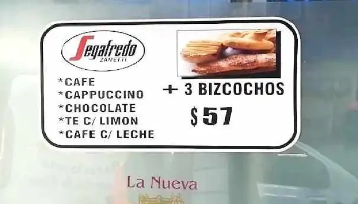 La Nueva Barcelonesa:  Menu