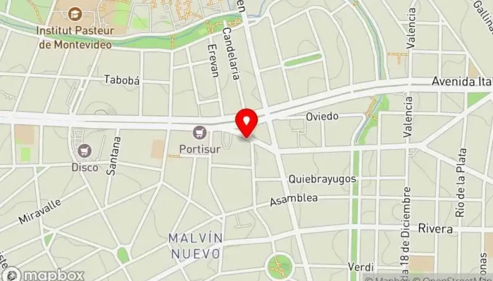 mapa de La Nueva Roma Malvin Heladería en Montevideo