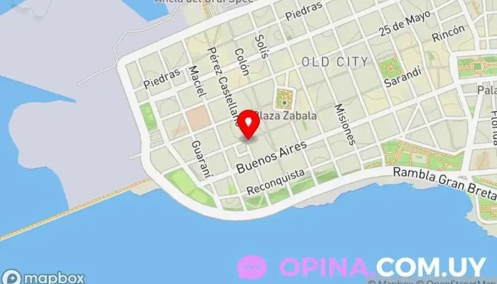 mapa de La Obrería Escuela de cocina en Montevideo