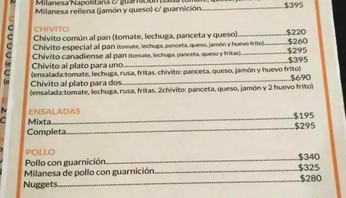 La Pancha:  Menu - Restaurante