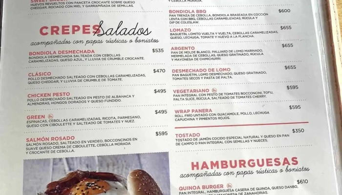 La Panera Rosa:  Menu - Restaurante