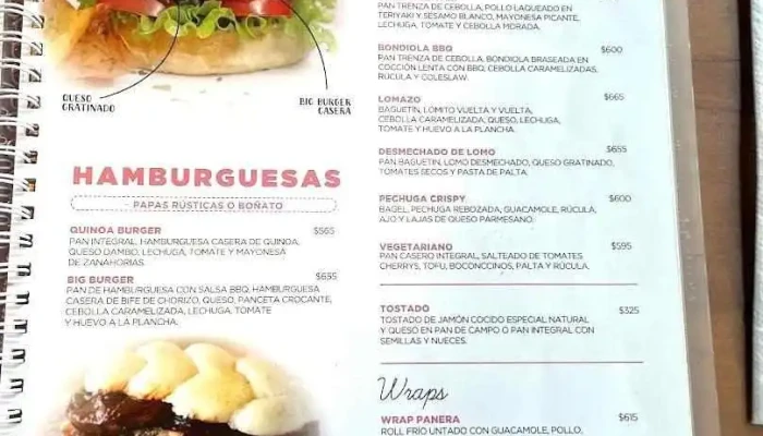 La Panera Rosa Punta Del Este:  Menu