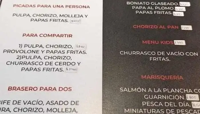 La Parrilla De Arocena:  Menu