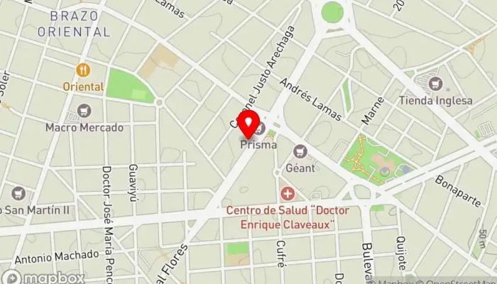 mapa de La Pasiva de General Flores Restaurante de comida rápida en Montevideo