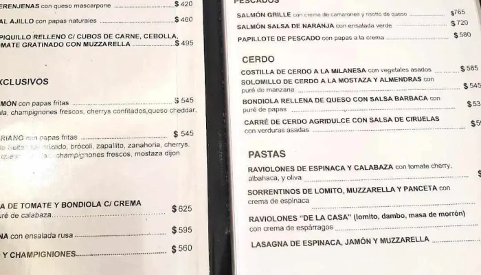 La Pasiva:  Menu - Restaurante de comida rápida