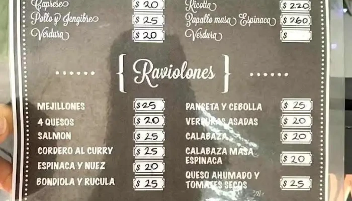 La Pasta De Marcelo:  Menu