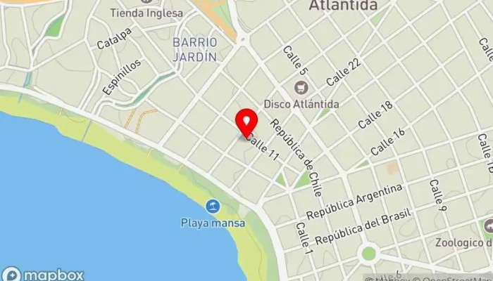 mapa de La Petrolera Club nocturno en Atlántida