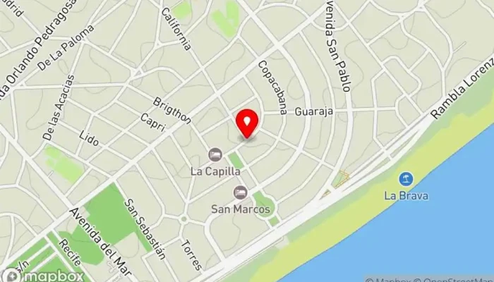 mapa de La Piscina Buffet Y Chivitos Restaurante en Punta del Este