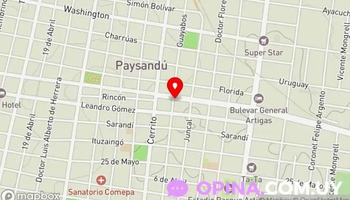 mapa de La Popular Centro comercial en Paysandú
