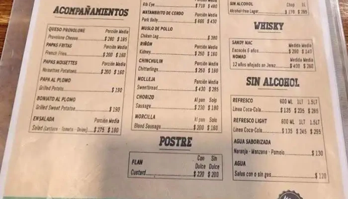 La Pulperia Menu - Parrilla