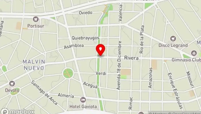 mapa de La rambla Club deportivo en Montevideo