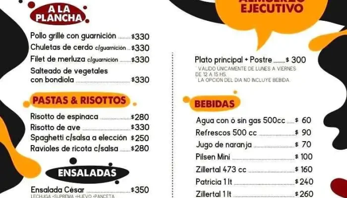 La Recova Burger Cafe Menu