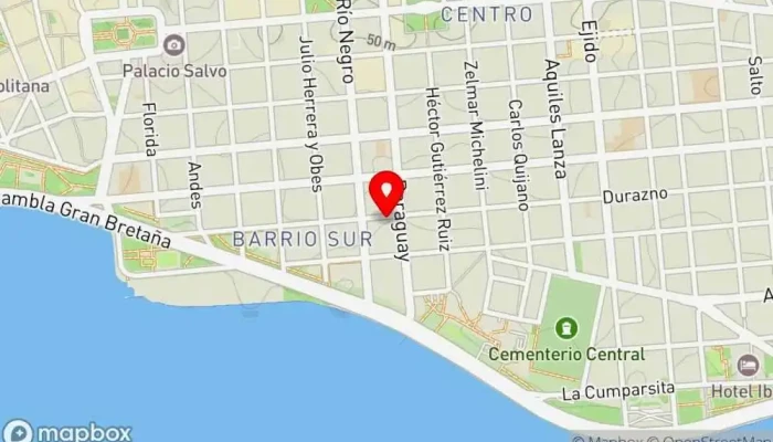 mapa de La Reina del Pan Panadería en Montevideo