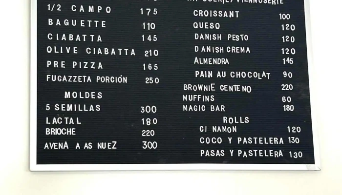 La Resistance Boulangerie:  Menu - Panadería