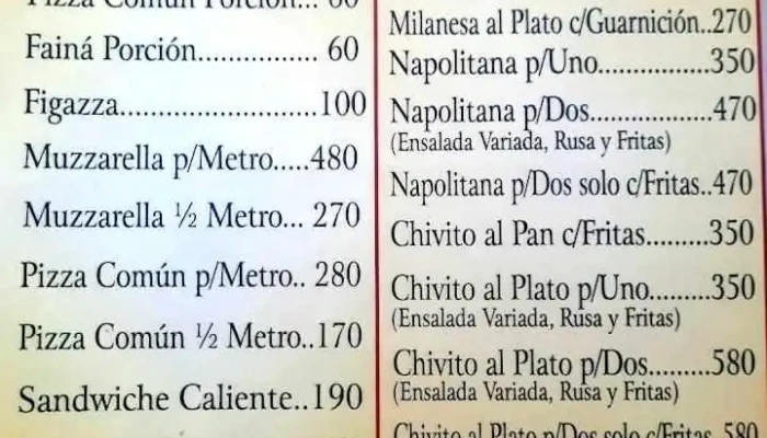 La Rotonda:  Menu