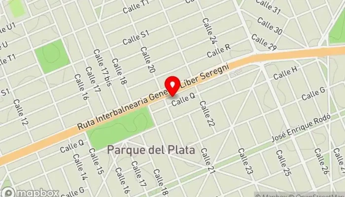 mapa de La Rústica Parque del Plata Restaurante, Pastelería en Parque del Plata