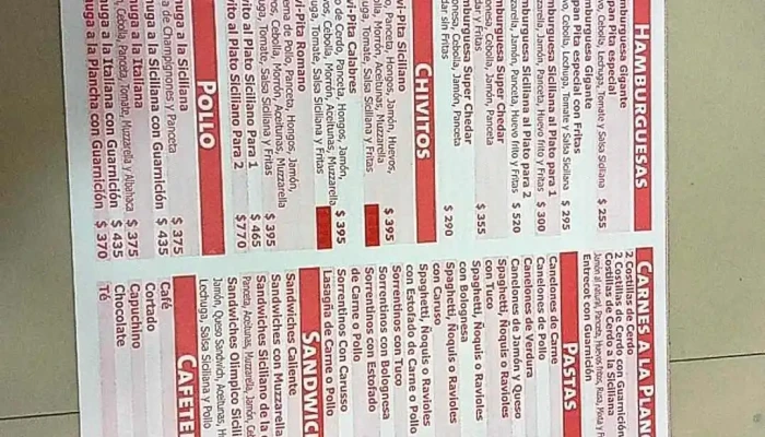 La Siciliana:  Pizzeria Menu - Pizzería