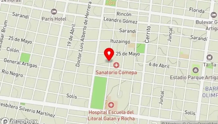 mapa de La Taberna Restaurante de comida para llevar en Paysandú