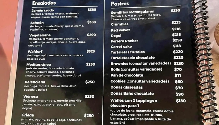 La Vienesa Cafeteria Menu