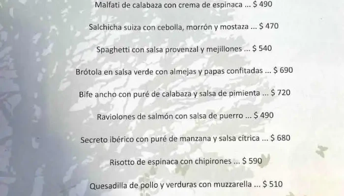 Las Pavas Restaurante Bakery Menu