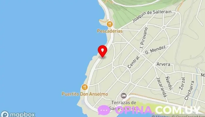 mapa de Las Terrazas Aptos. Hospedaje Agencia inmobiliaria en Piriápolis