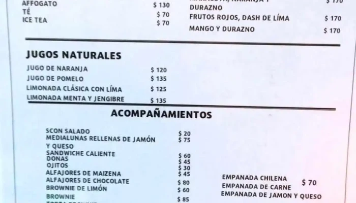 Lets Coffee Menu - Cafetería