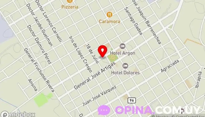 mapa de Libreria y Papeleria Bastos Librería en Dolores