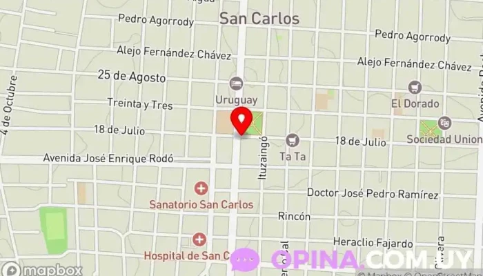 mapa de Libros de Charlie Tienda de bolígrafos en San Carlos