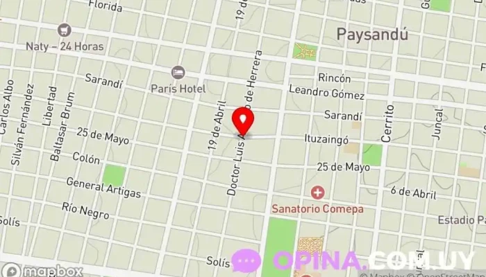 mapa de Licenciada en Psicología Psicoterapeuta en Paysandú