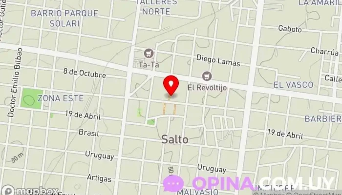 mapa de Liceo 3 José Pereira Rodríguez Instituto de secundaria en Salto