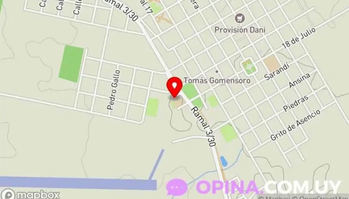 mapa de Liceo Dr. Eliceo Salvador Porta Escuela en Tomas Gomensoro