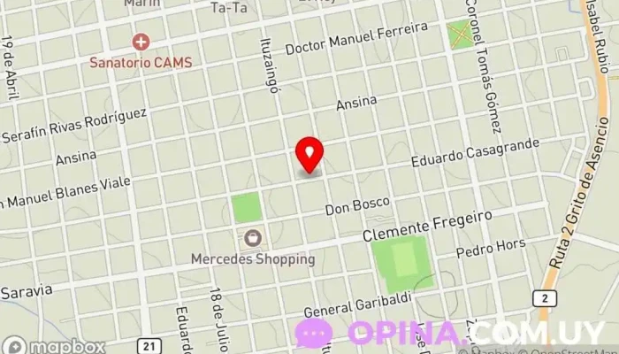 mapa de LICEO Instituto de secundaria en Mercedes