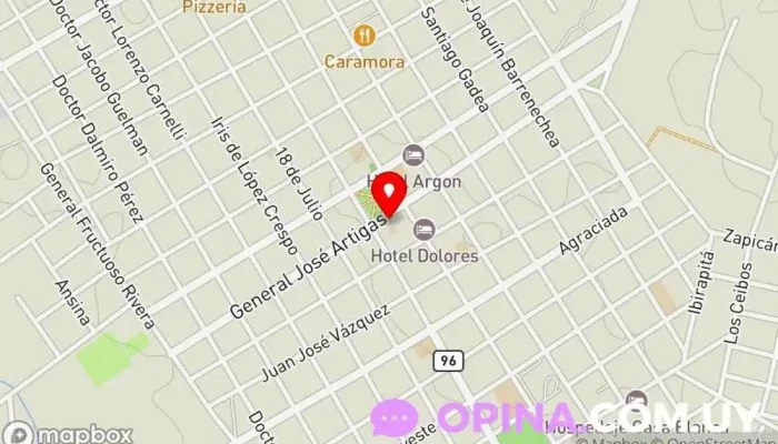 mapa de Liceo Nº1 de Dolores Instituto de secundaria en Dolores