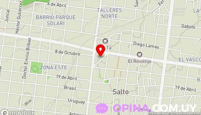 mapa de Liceo SANTA CRUZ Centro de educación secundaria en Salto