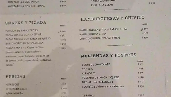 Lisandro Cafe Snack Menu - Cafetería