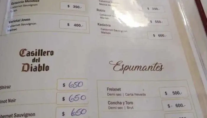 Lo De Beto:  Menu