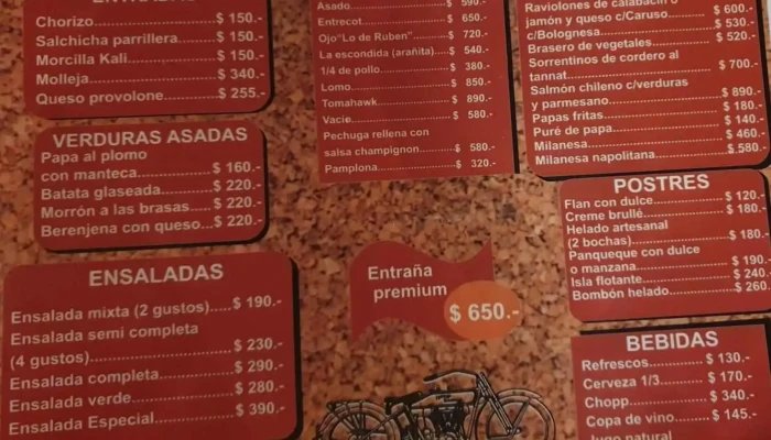 Lo De Ruben:  Menu - Parrilla