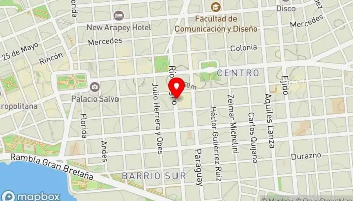 mapa de London Palace Hotel en Montevideo