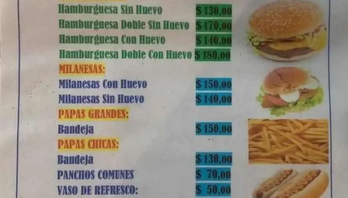 Los Choris Del Coto:  Menu