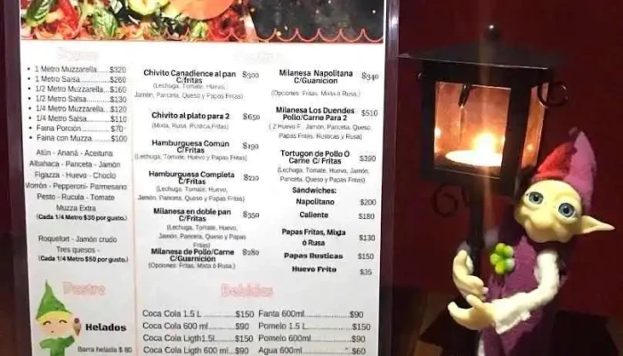 Los Duendes Pizzeria Menu