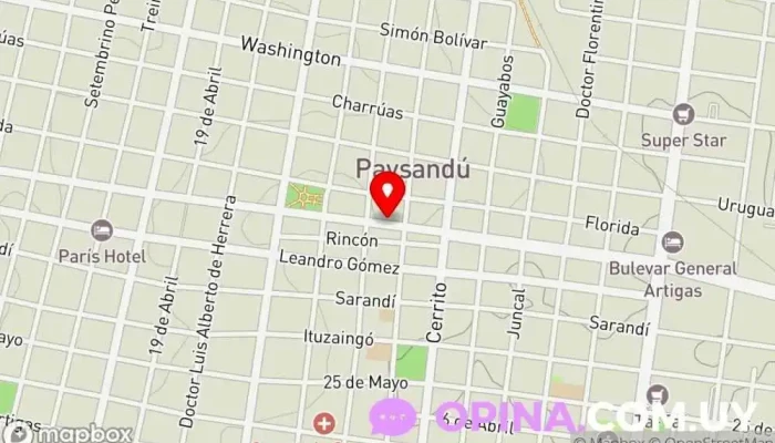 mapa de Lucía Rodriguez Bachini - Barras de Access, Terapias y Coach Psicoterapeuta, Terapeuta de reiki en Paysandú