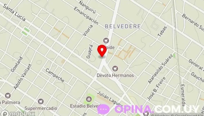 mapa de Luján González Propiedades Agencia inmobiliaria en Montevideo