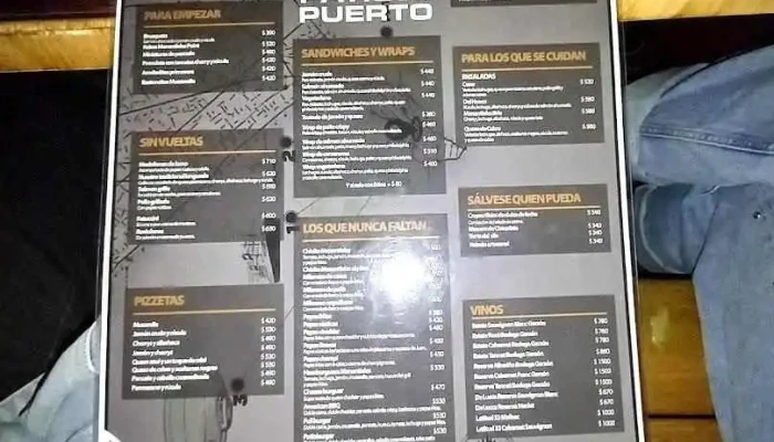 Manantiales Point Puerto:  Menu