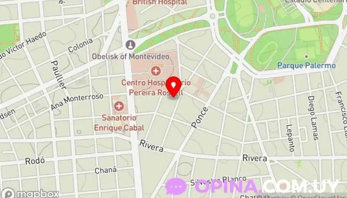 mapa de Mao Fisioterapia Fisioterapeuta en Montevideo